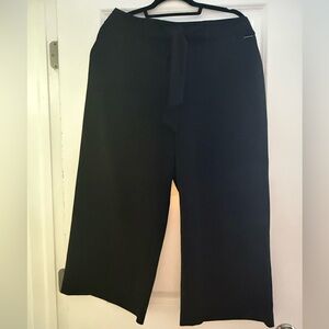 Anne Klein Black Elastane Pants with Tie Baggy Look SZ XL